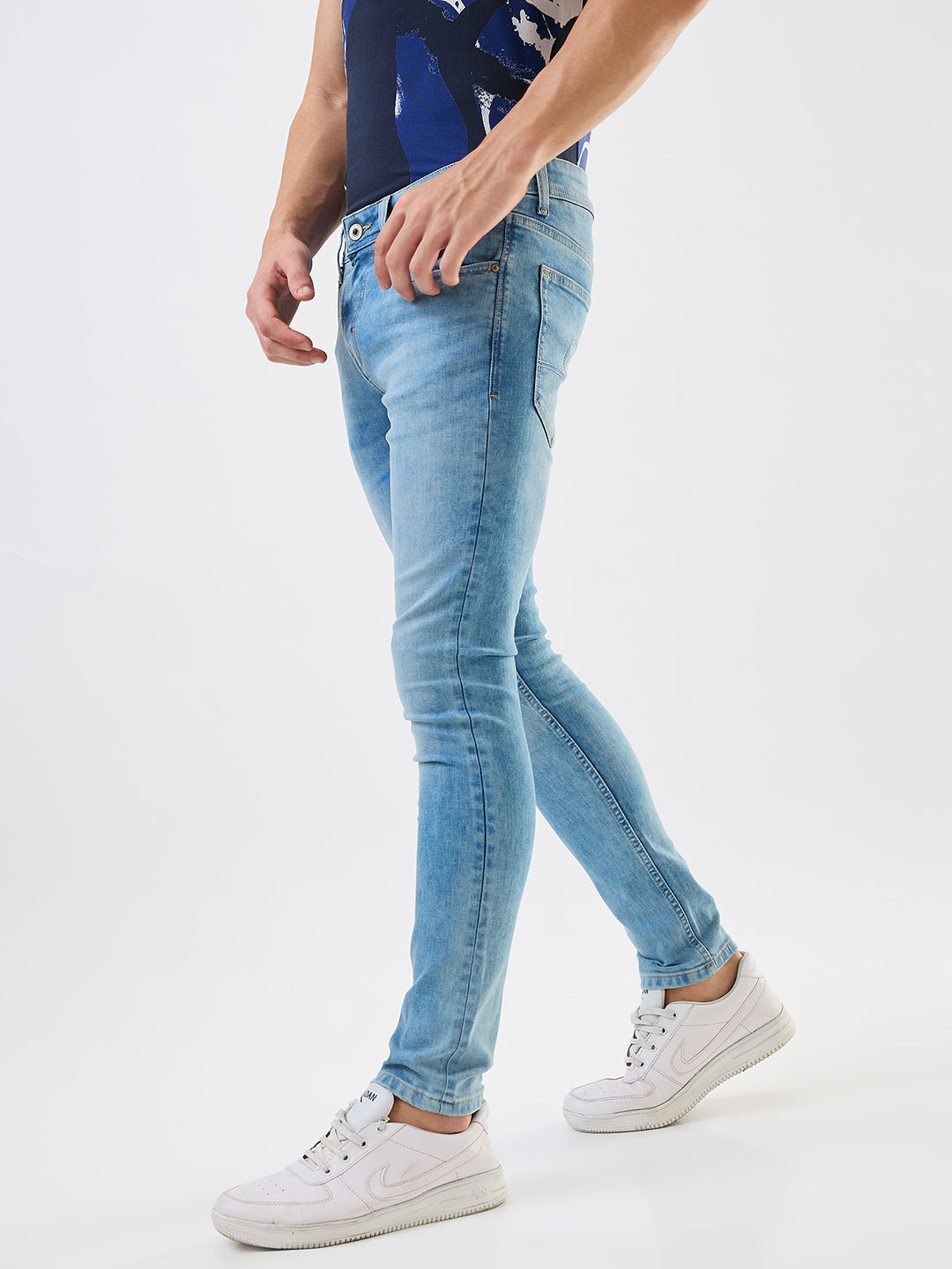 Spykar Slim Fit Low Rise Cotton Jeans For Men