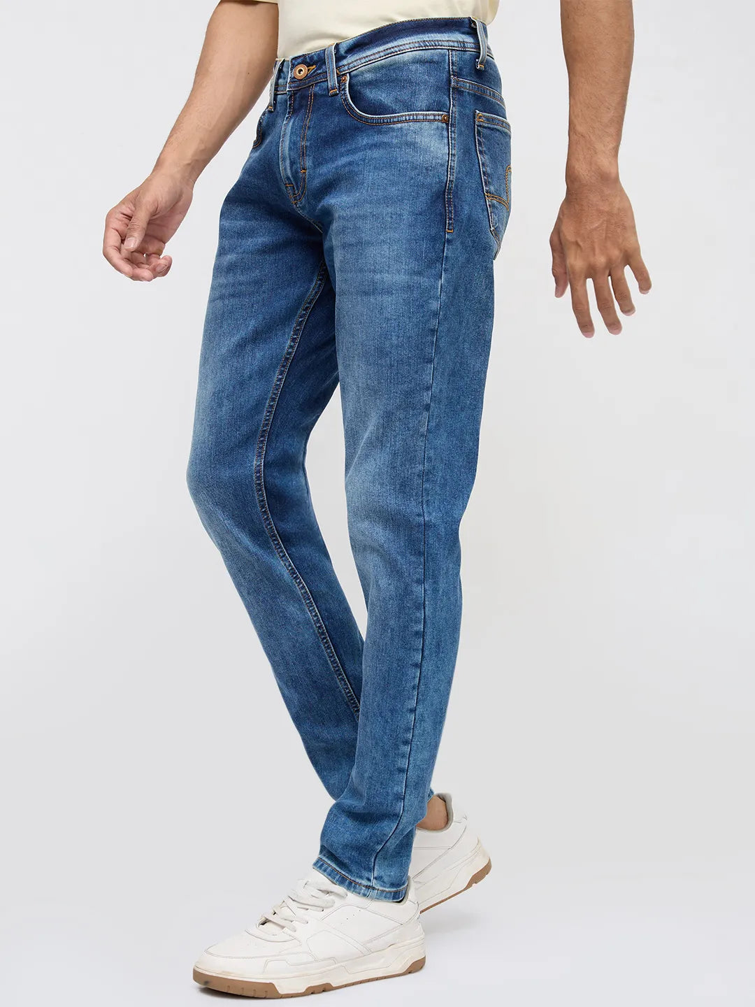 Men Diego Jeans Super Slim Fit Mid Blue Low Rise