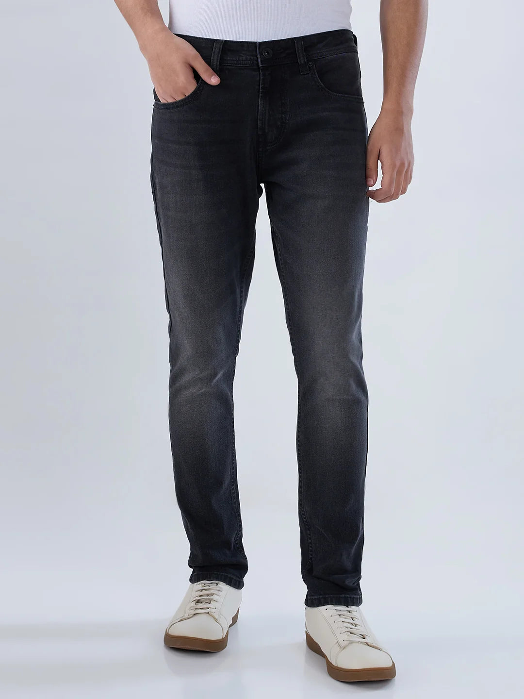 Men Jeans Super Slim Fit Black Low Rise