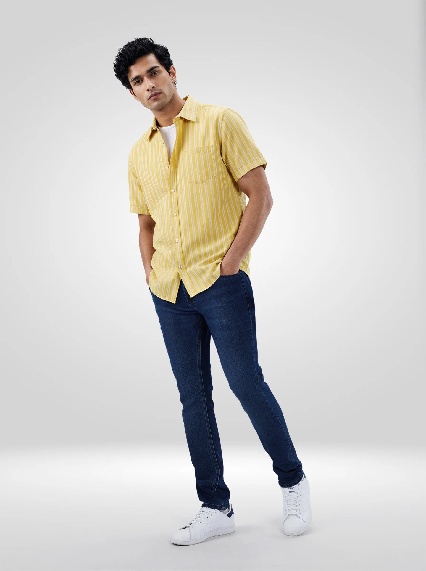 Men Jeans Super Slim Fit Dark Blue Low Rise