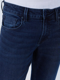 Men Jeans Super Slim Fit Dark Blue Low Rise