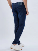Men Jeans Super Slim Fit Dark Blue Low Rise
