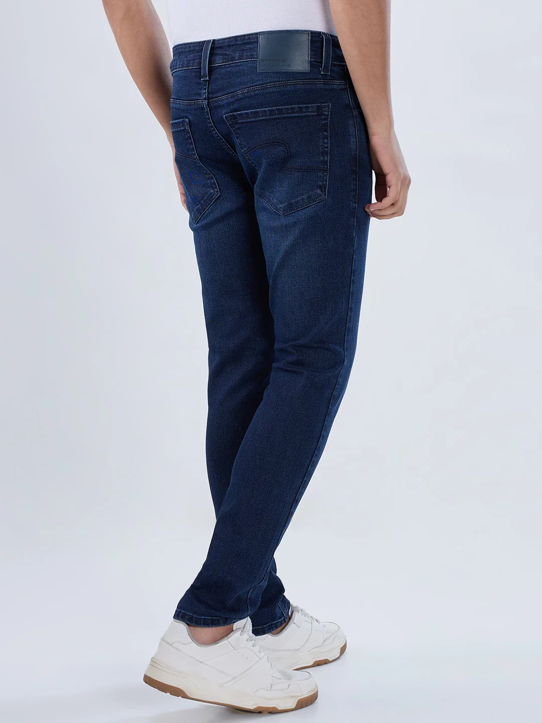Men Jeans Super Slim Fit Dark Blue Low Rise