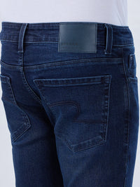 Men Jeans Super Slim Fit Dark Blue Low Rise