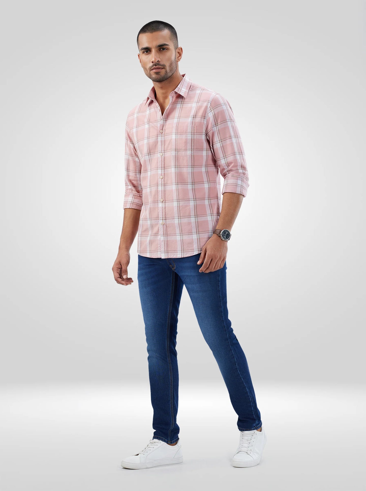 Men Jeans Super Slim Fit Dark Blue Low Rise