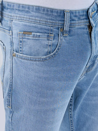 Men Jeans Super Slim Fit Light Blue Low Rise