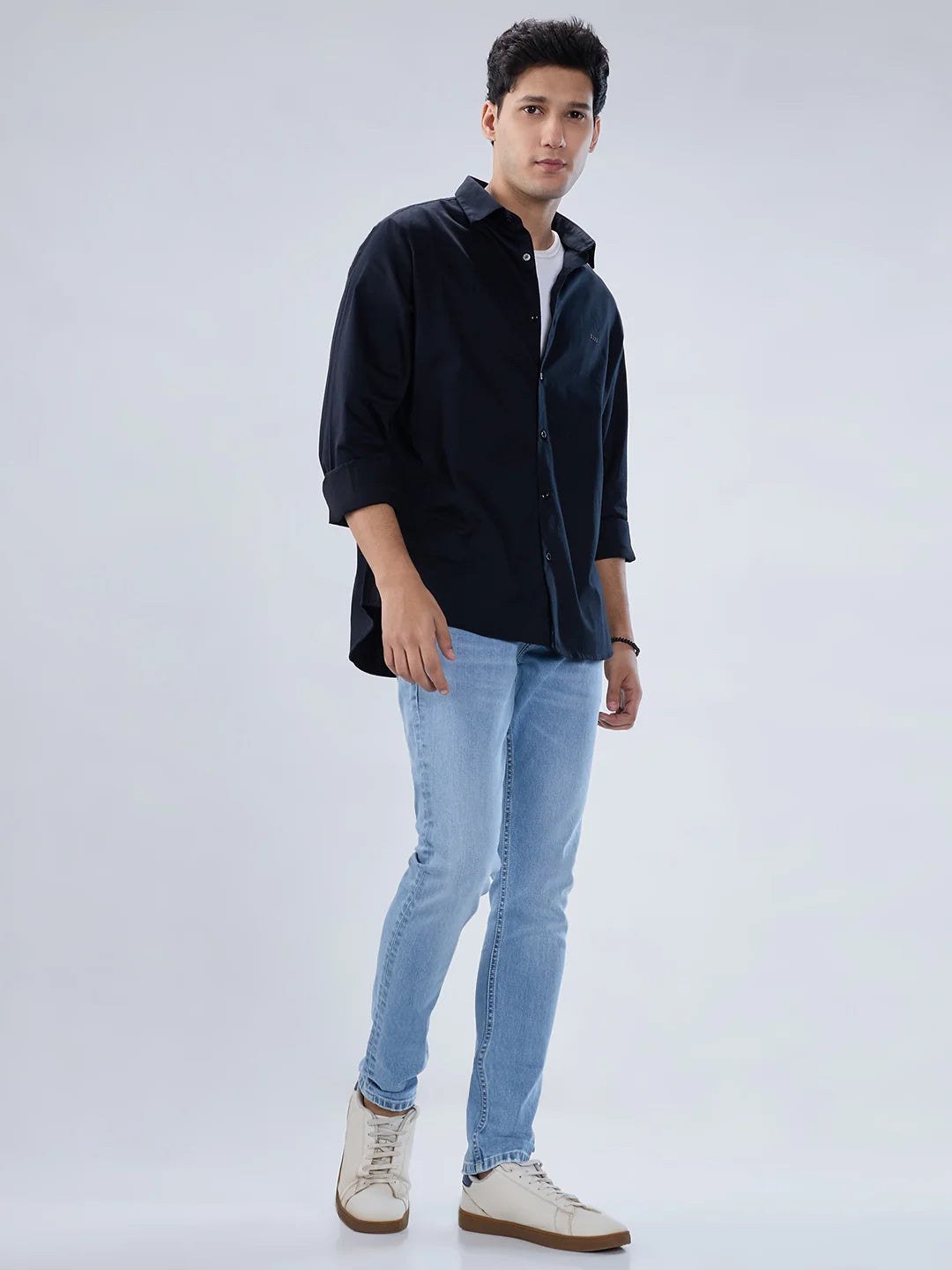 Men Jeans Super Slim Fit Light Blue Low Rise