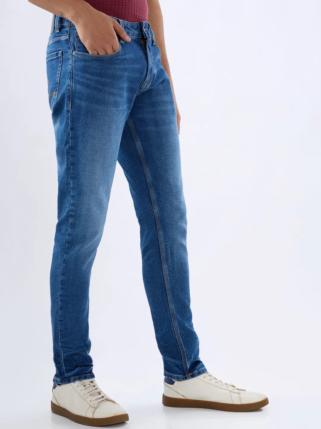 Men Diego Jeans Super Slim Fit Mid Blue Low Rise