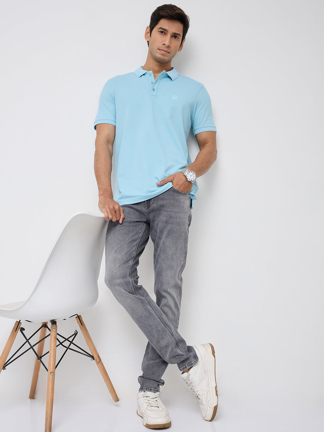 Men Diego Jeans Super Slim Fit Mid Grey Low Rise