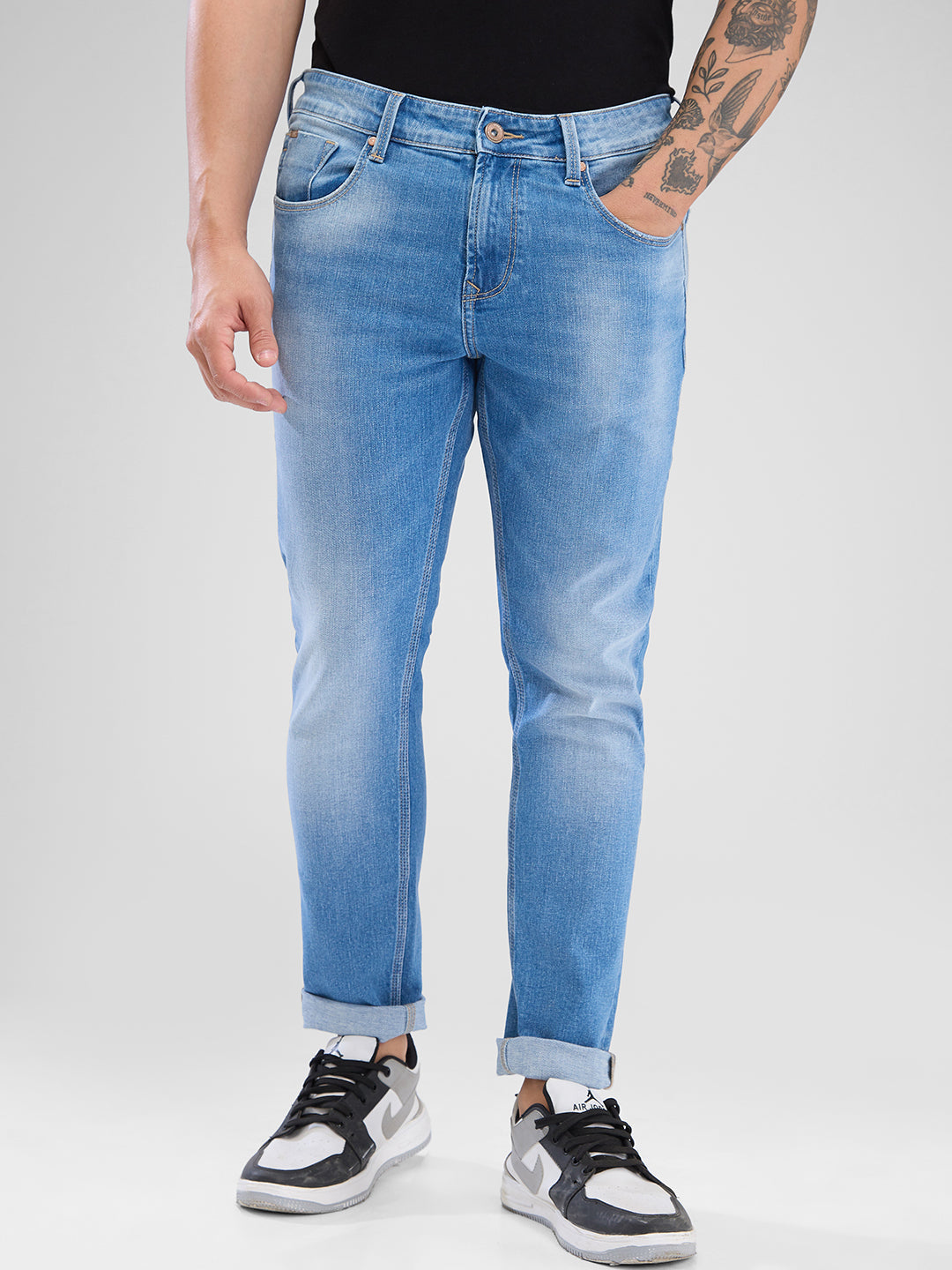 Spykar Light Blue Slim Fit Jeans For Men