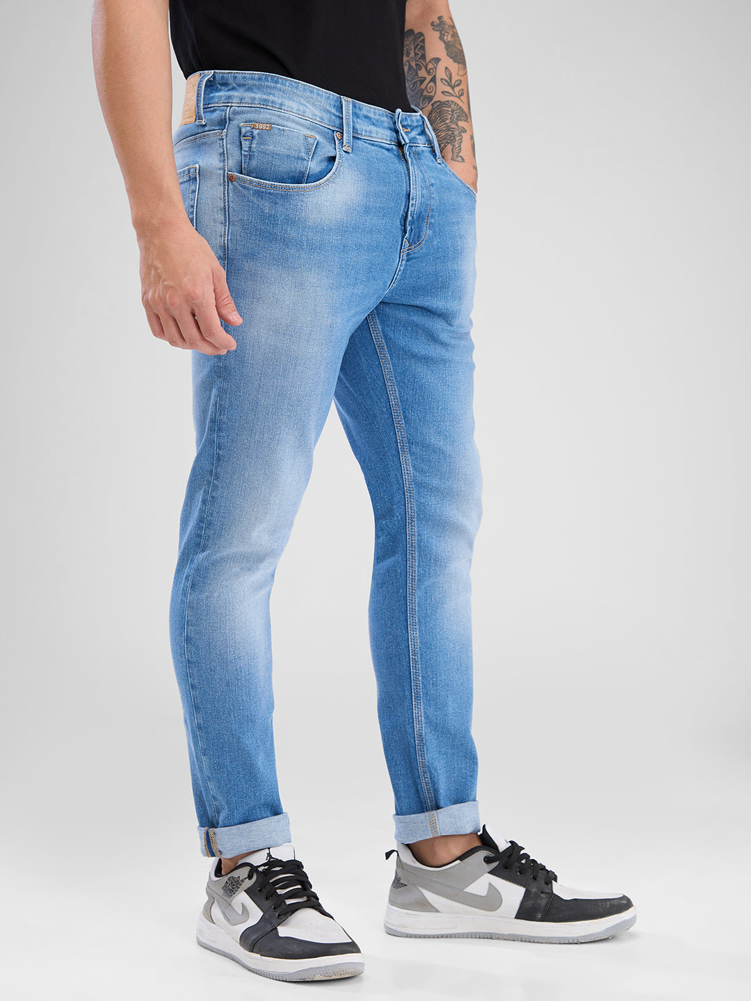 Spykar Light Blue Slim Fit Jeans For Men