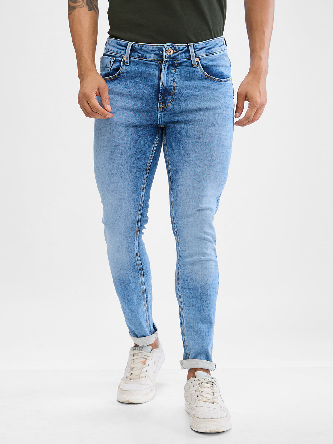 Spykar Light Blue Slim Fit Jeans For Men