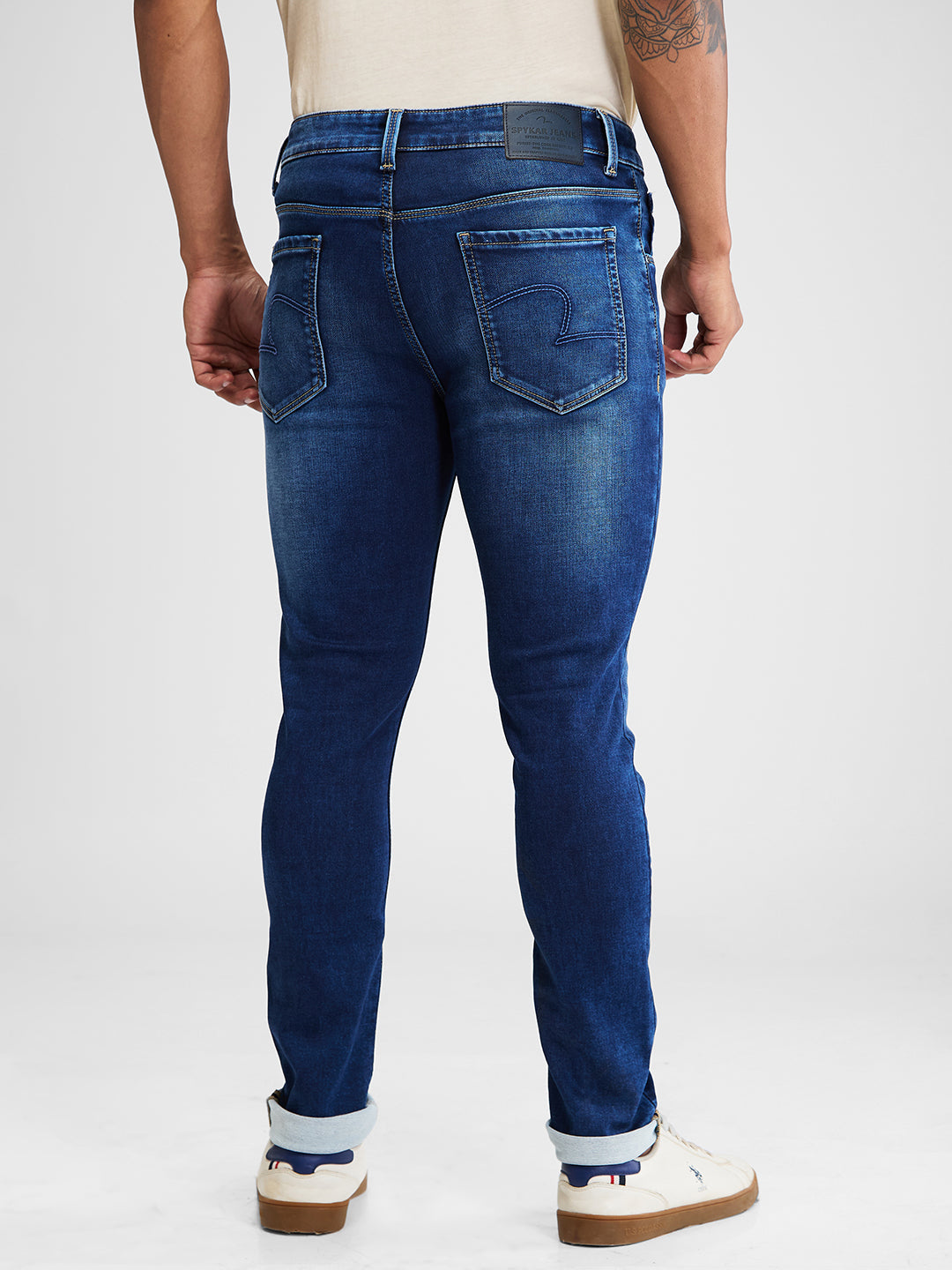 Spykar Blue Slim Fit Low Rise Jeans For Men