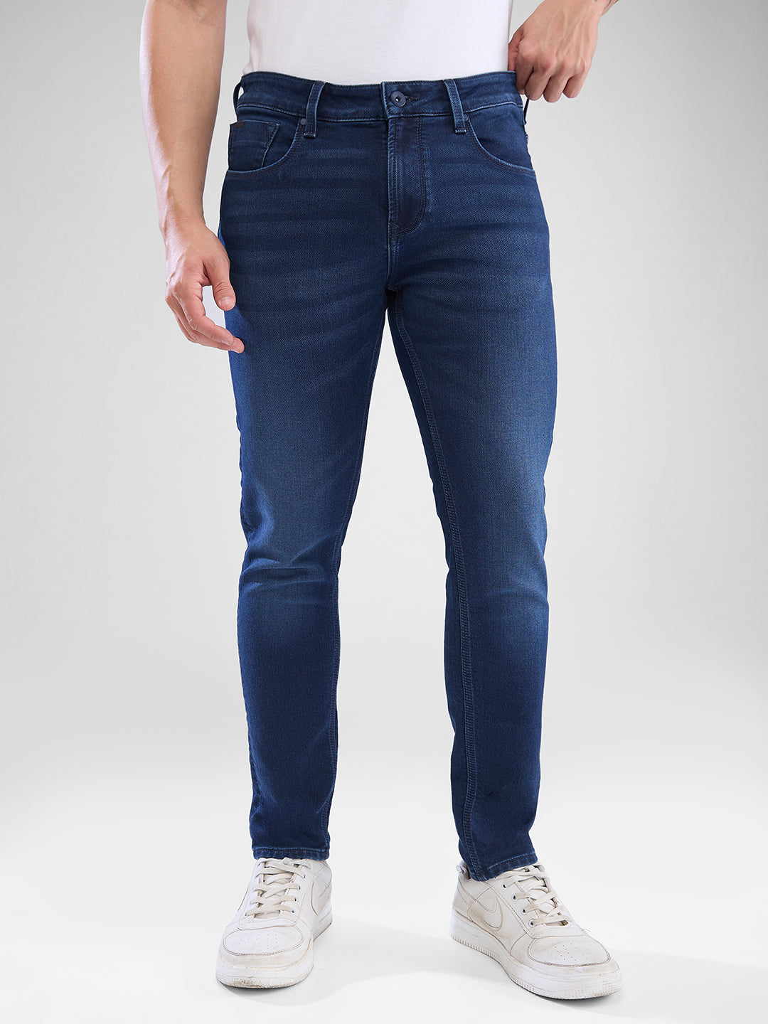 Spykar Dark Blue Slim Fit Jeans For Men