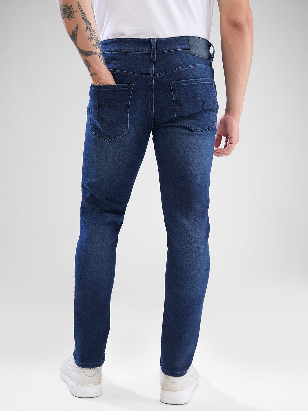 Spykar Dark Blue Slim Fit Jeans For Men