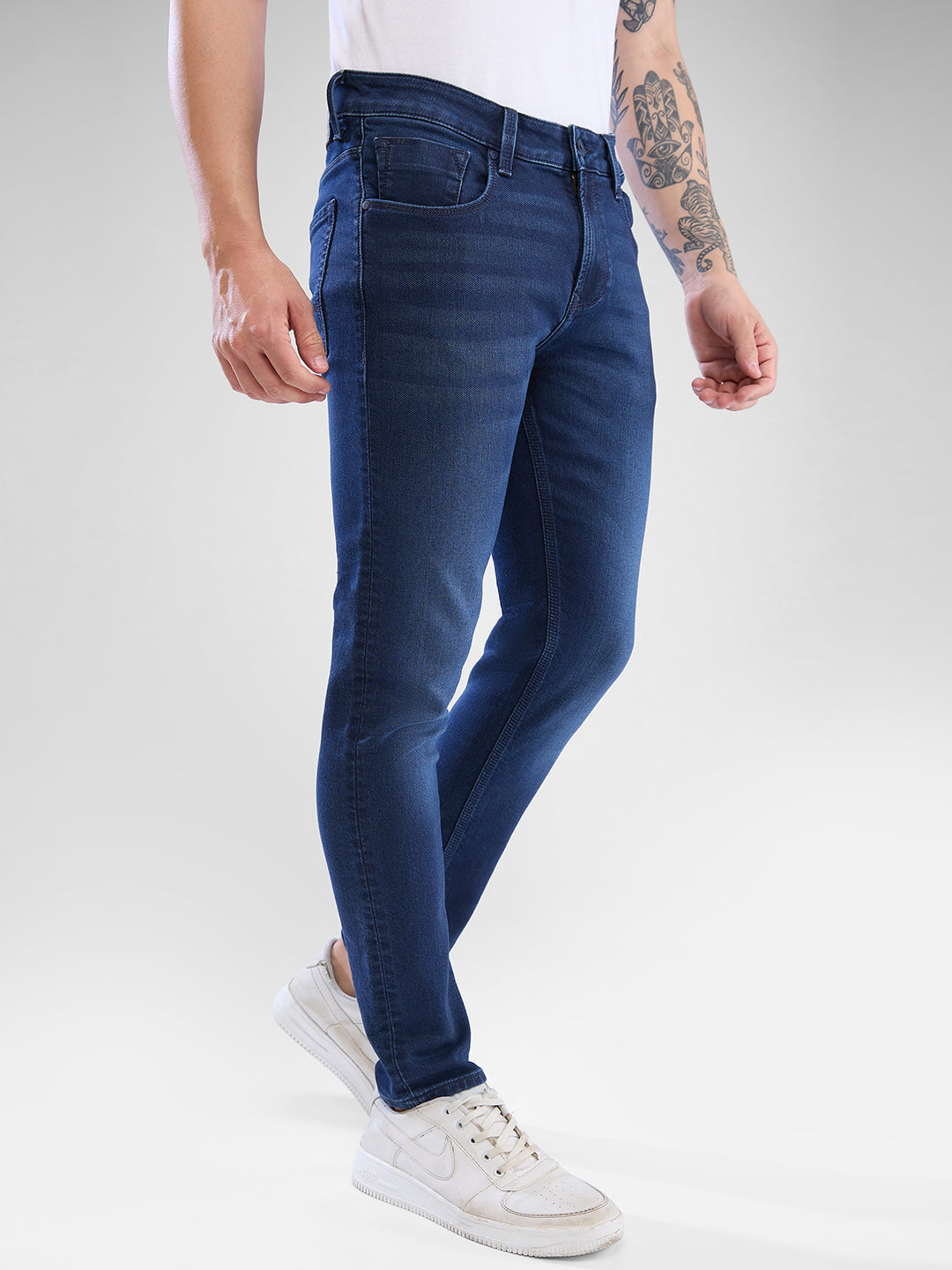 Spykar Dark Blue Slim Fit Jeans For Men