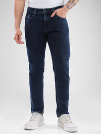 Men Kano Jeans Slim Fit Dark Blue Low Rise