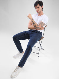 Men Kano Jeans Slim Fit Dark Blue Low Rise