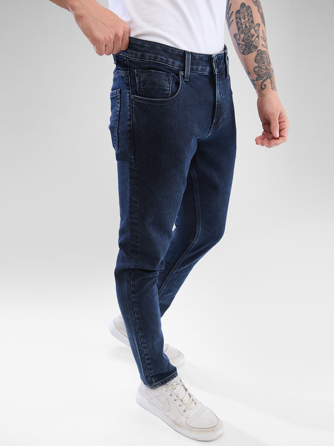 Spykar Dark Blue Slim Fit Jeans For Men