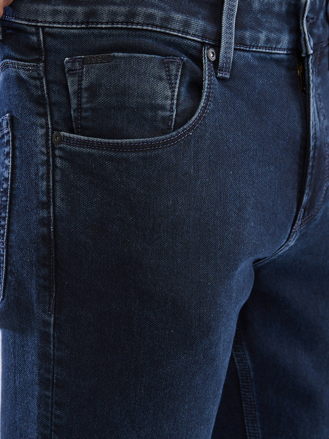 Men Kano Jeans Slim Fit Dark Blue Low Rise