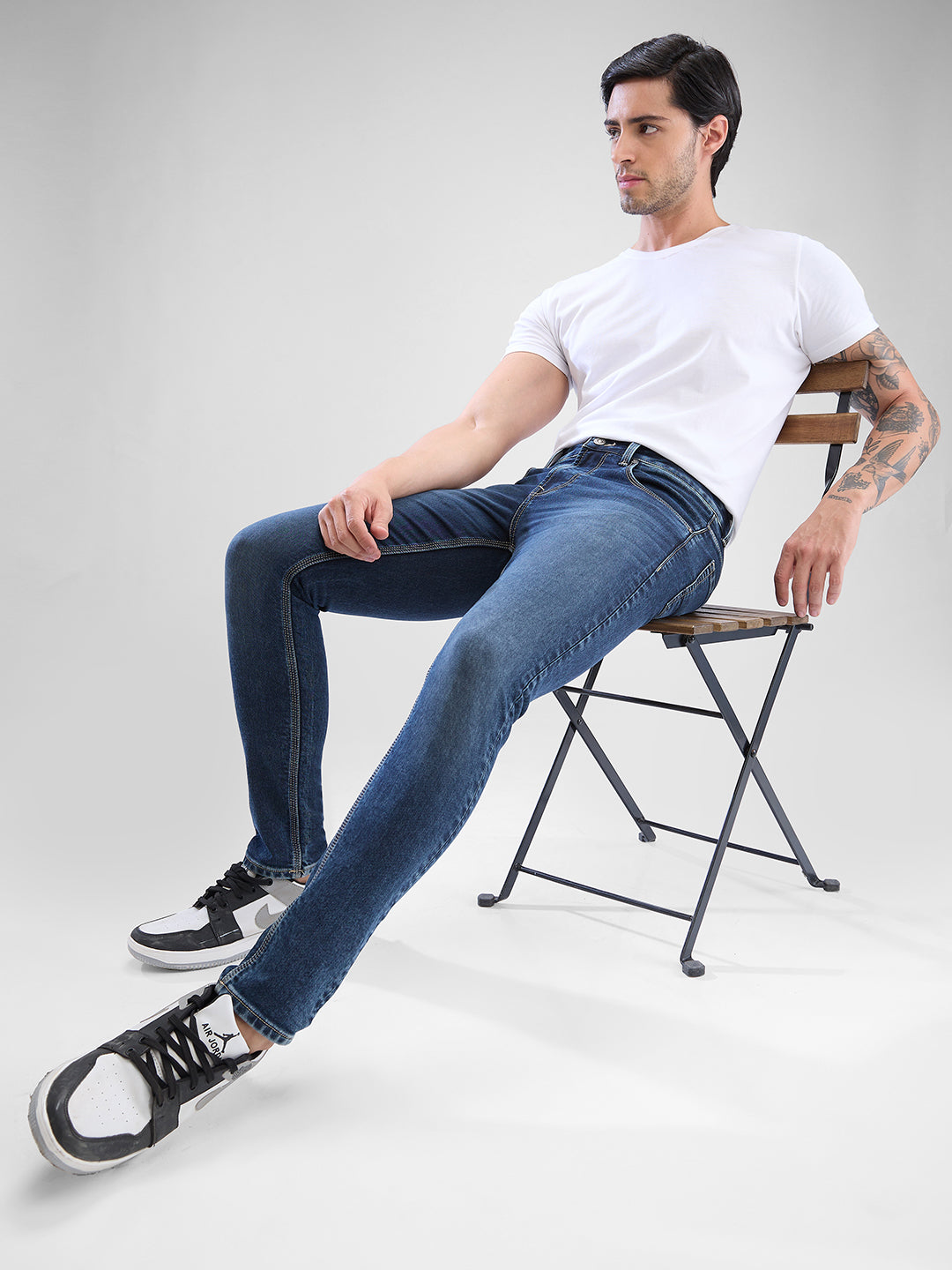 Spykar Dark Blue Slim Fit Jeans For Men