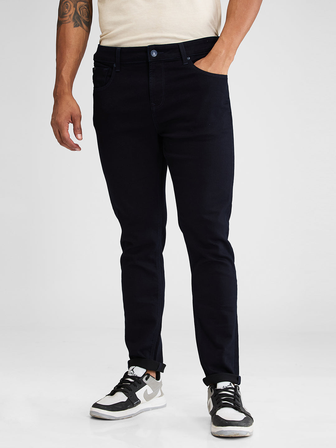 Spykar Blue Slim Fit Low Rise Jeans For Men