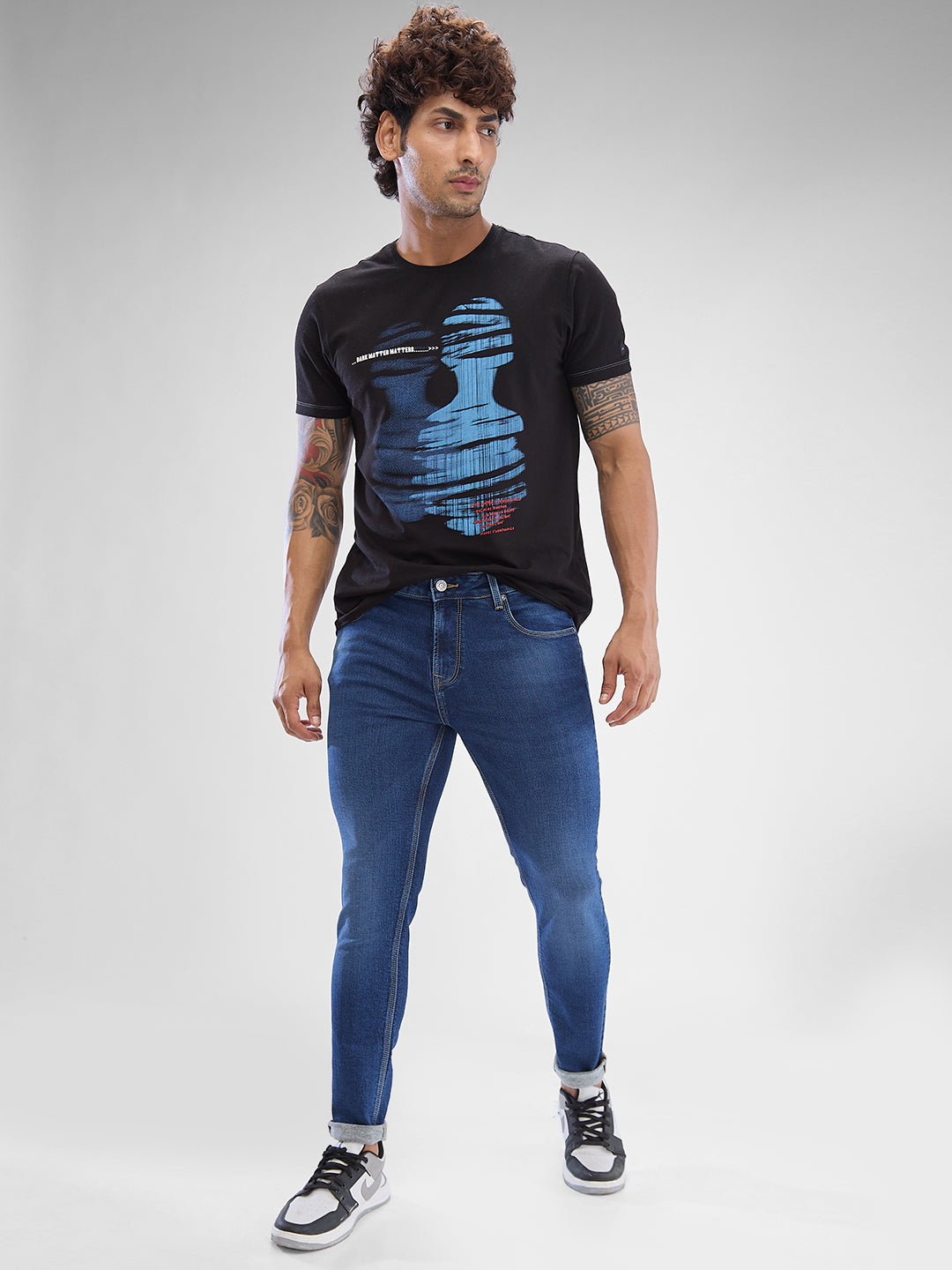 Spykar Mid Blue Slim Fit Jeans For Men