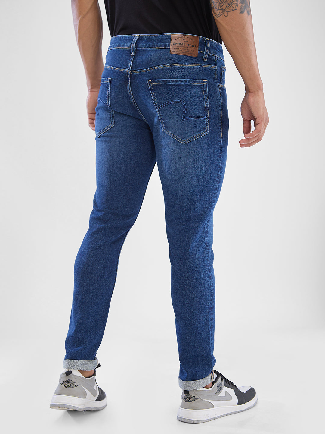 Spykar Mid Blue Slim Fit Jeans For Men