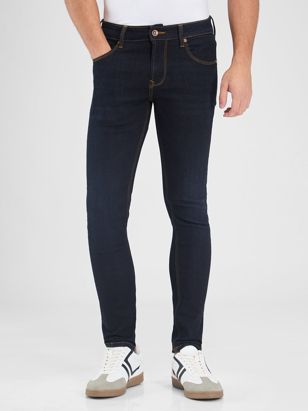 Spykar Blue Slim Fit Low Rise Jeans For Men