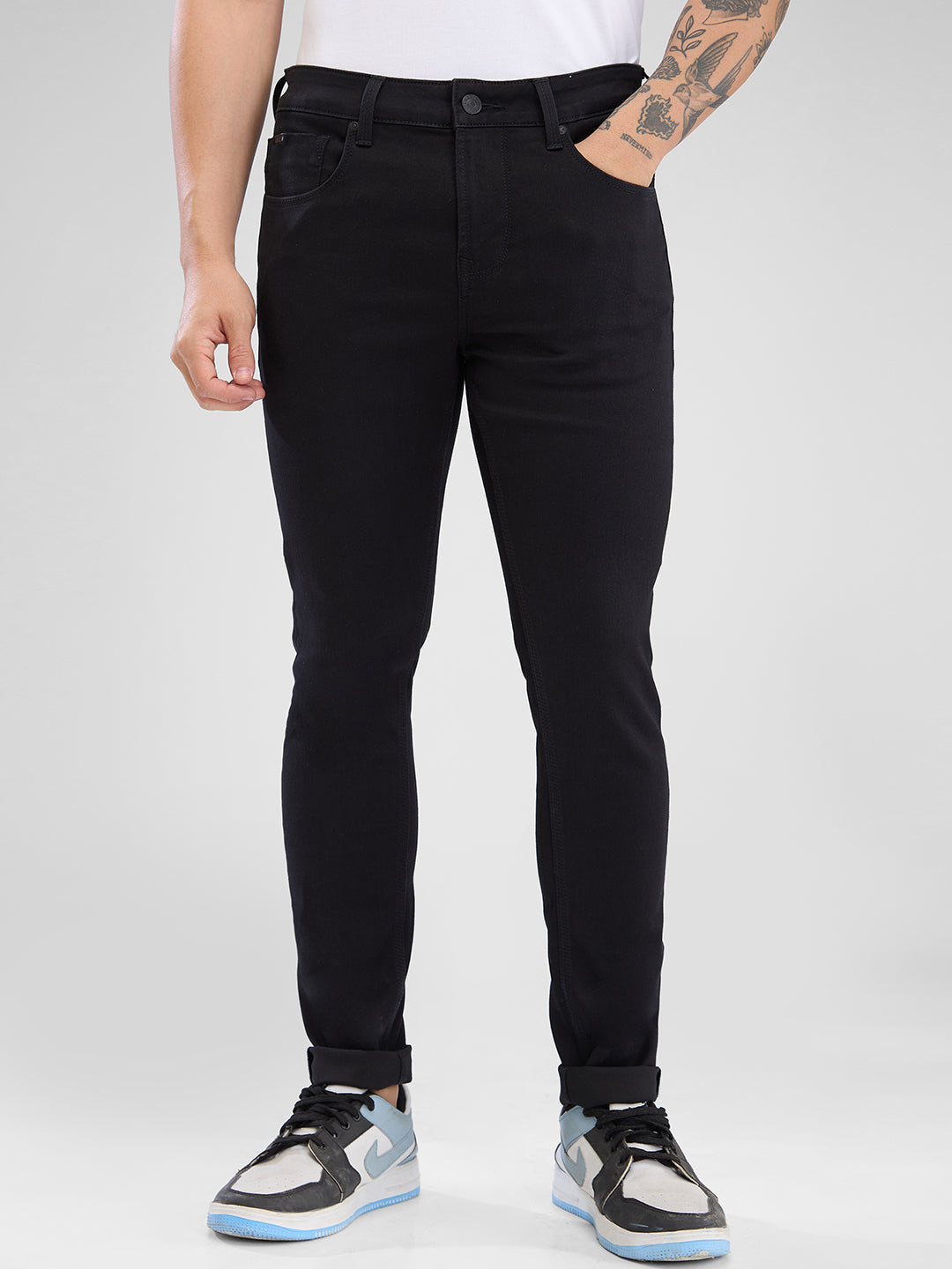 Spykar Black Slim Fit Jeans For Men