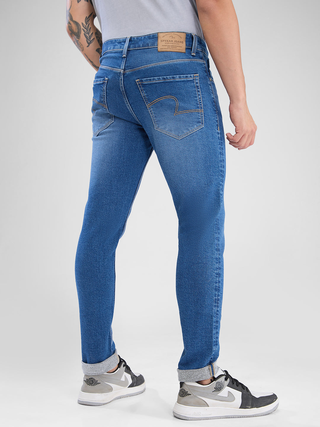 Men Kano Jeans Slim Fit Light Blue Low Rise