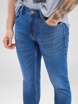 Men Kano Jeans Slim Fit Light Blue Low Rise