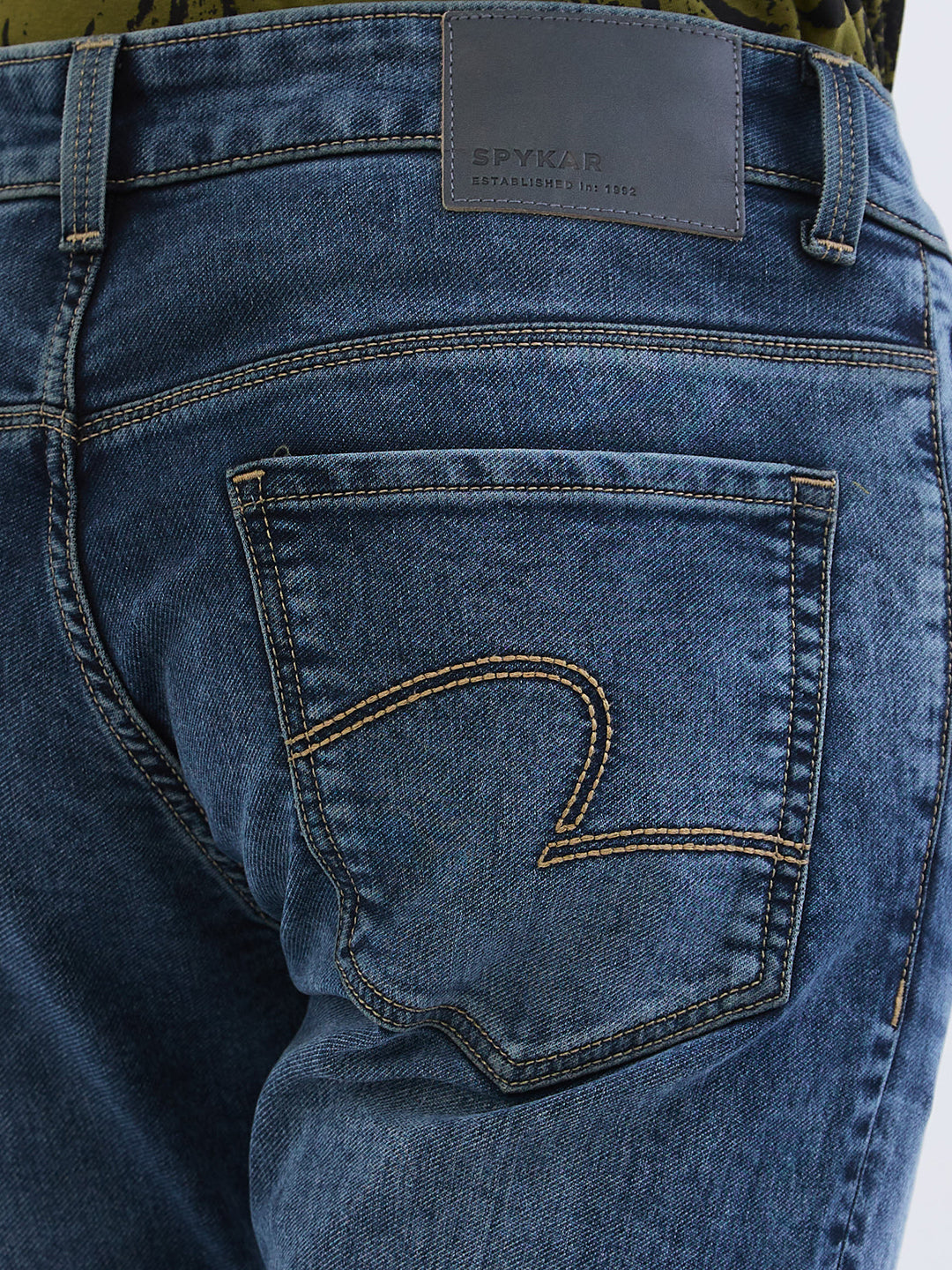 Spykar Bluish Grey Low Rise Slim Fit Casual Jeans For Men