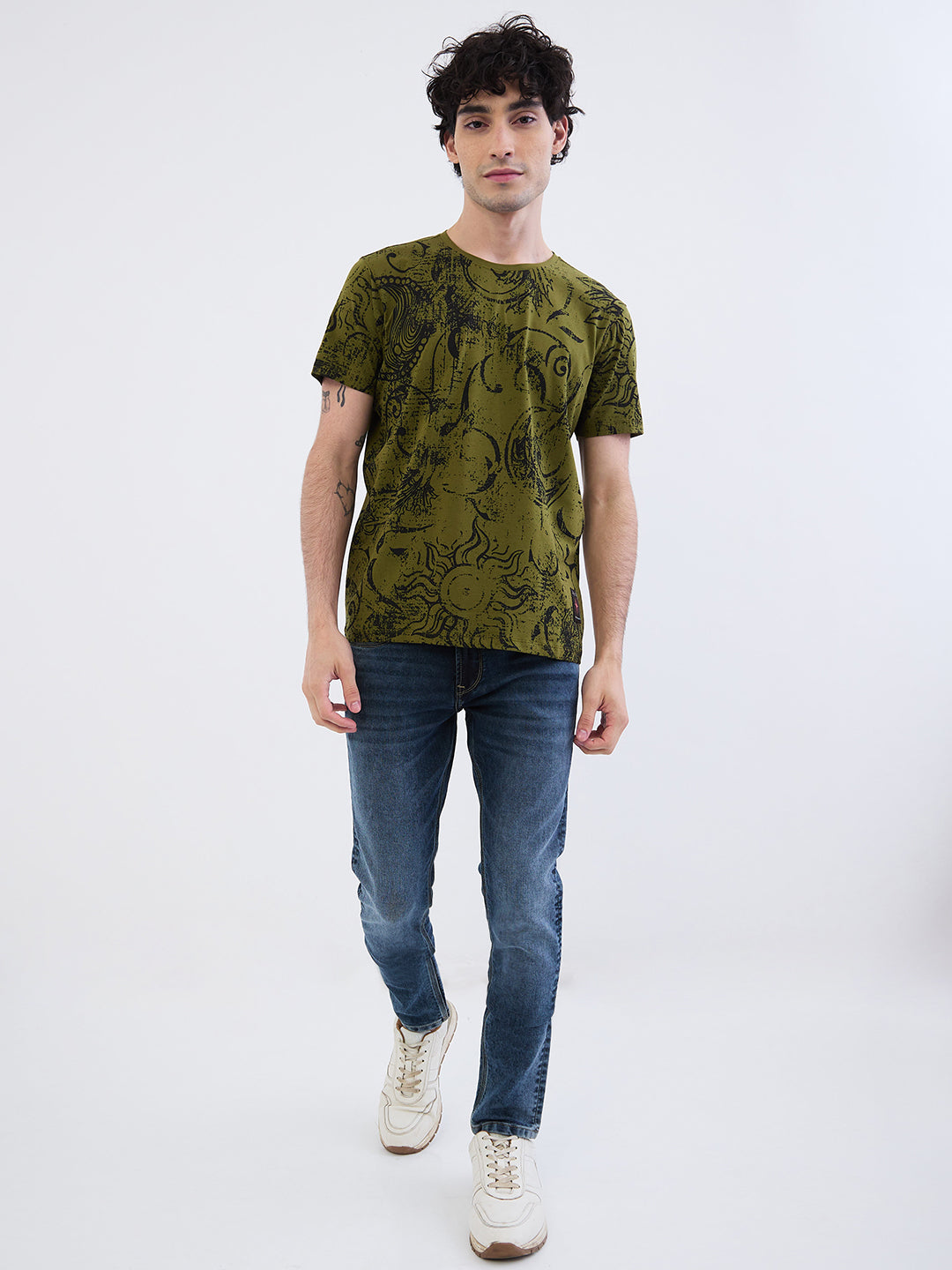 Spykar Bluish Grey Low Rise Slim Fit Casual Jeans For Men