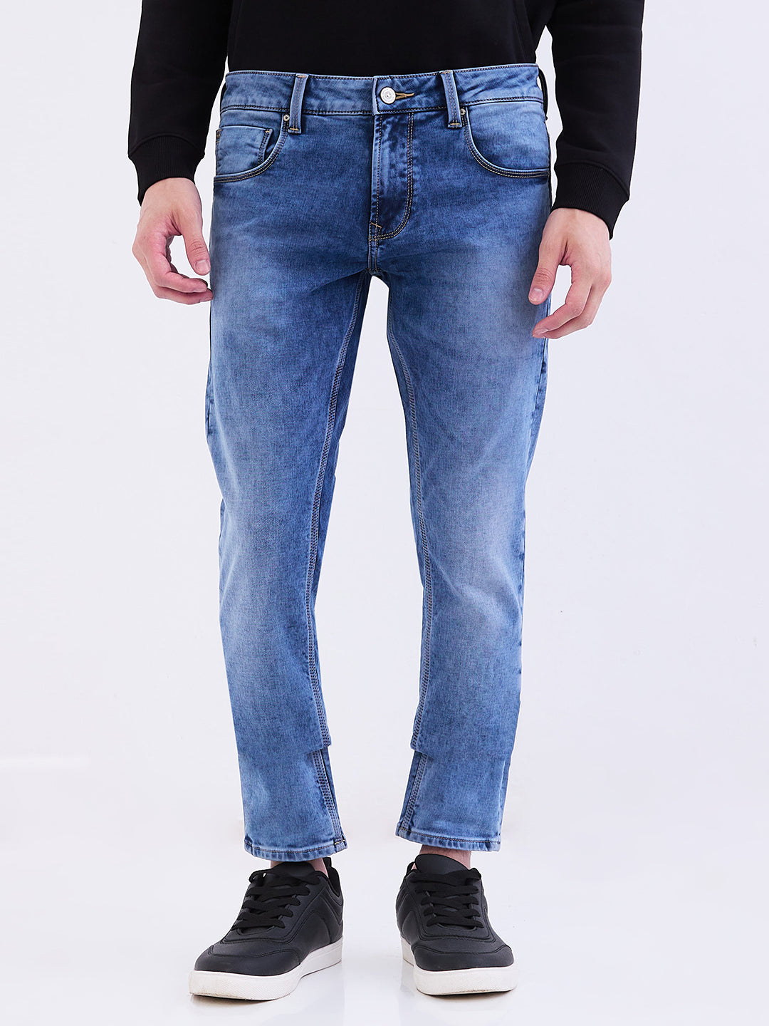 Spykar Light Blue Low Rise Slim Fit Casual Jeans For Men
