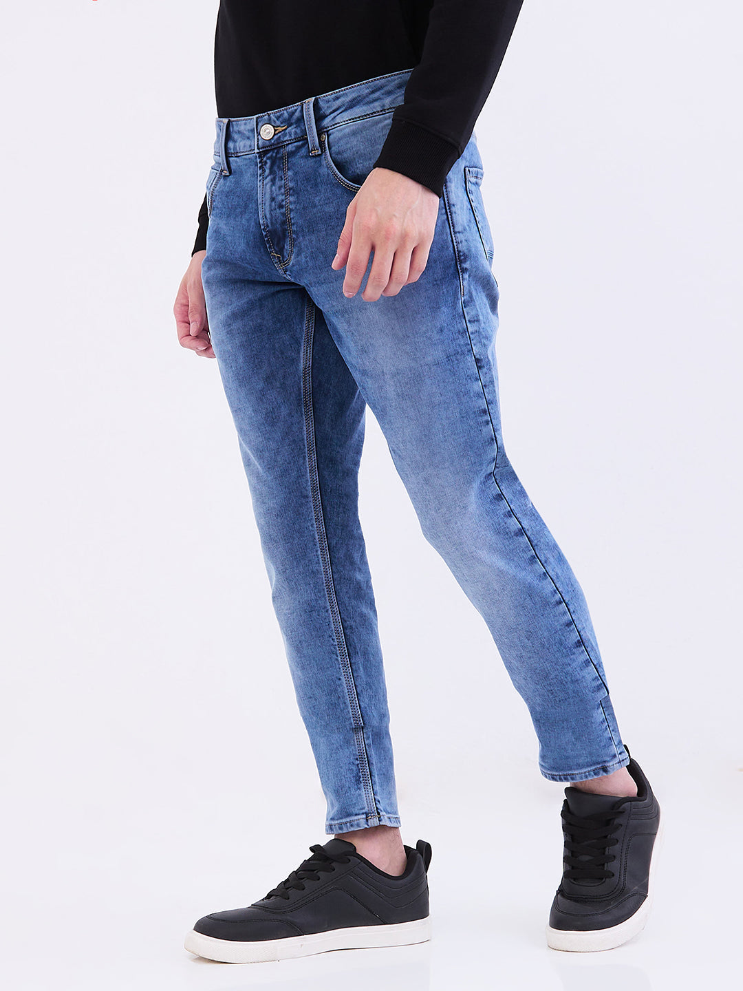 Spykar Light Blue Low Rise Slim Fit Casual Jeans For Men