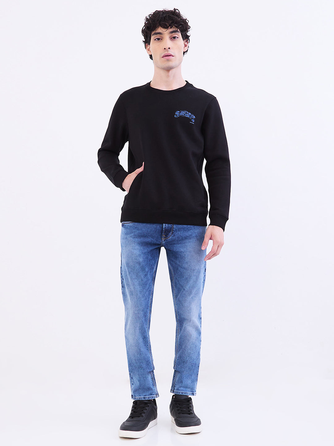 Spykar Light Blue Low Rise Slim Fit Casual Jeans For Men