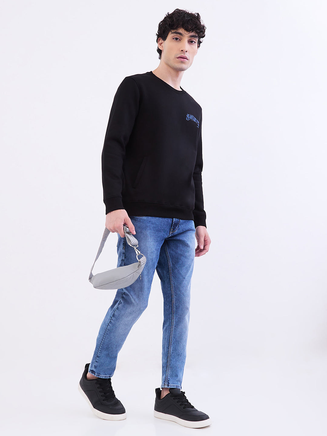 Men Jeans Slim Fit Light Blue Low Rise