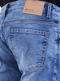 Men Jeans Slim Fit Light Blue Low Rise