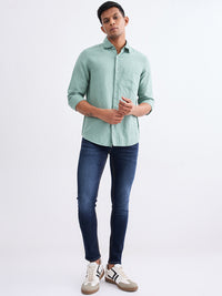 Men Jeans Slim Fit Dark Blue Low Rise