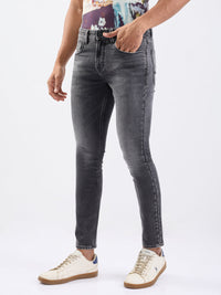 Men Jeans Slim Fit Black Low Rise