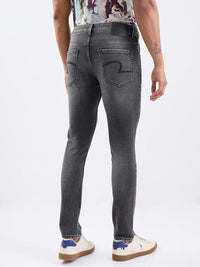 Men Jeans Slim Fit Black Low Rise