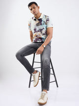 Men Jeans Slim Fit Black Low Rise