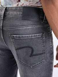 Men Jeans Slim Fit Black Low Rise