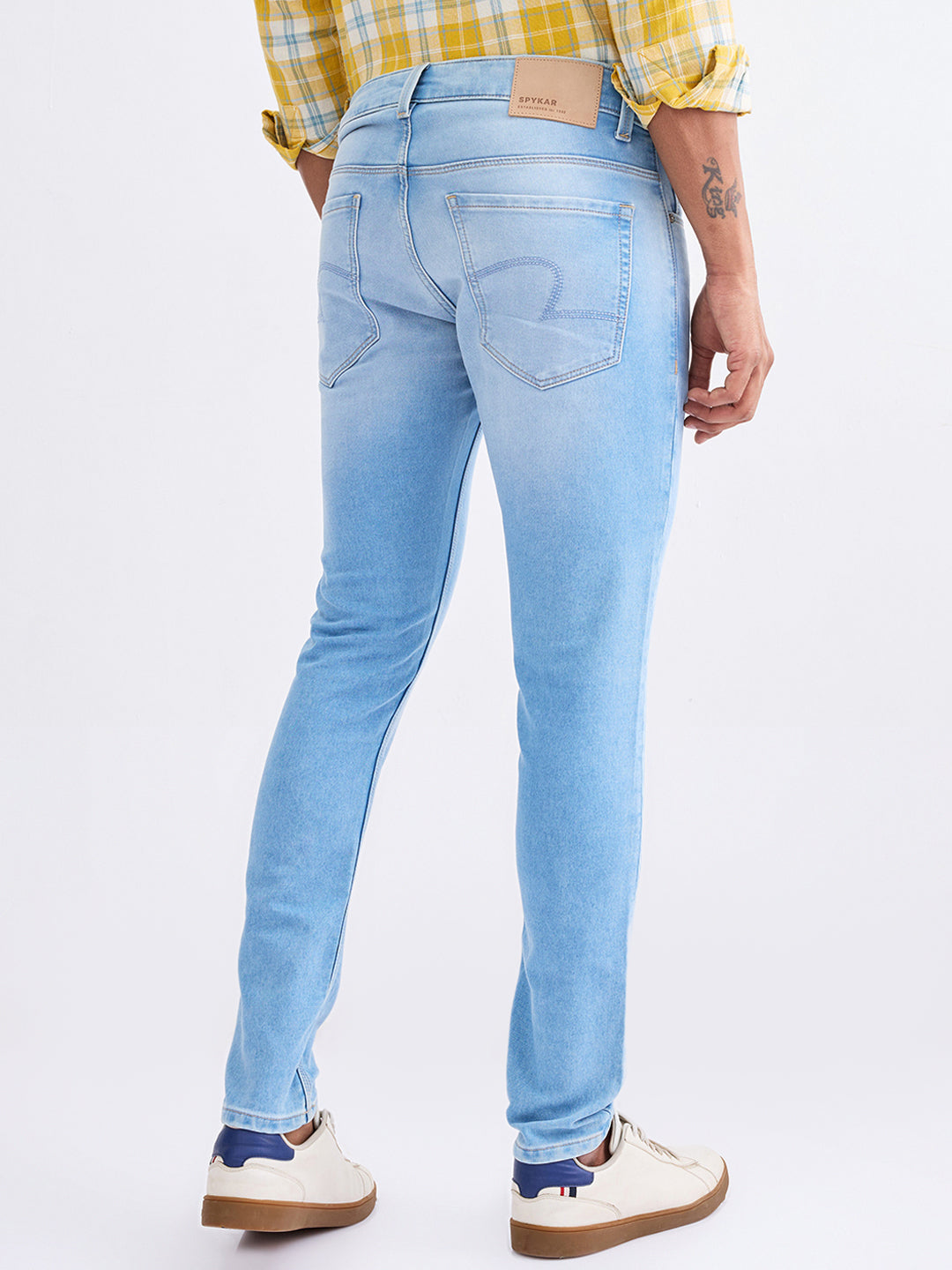 Spykar Ice Blue Low Rise Slim Fit Casual Jeans For Men