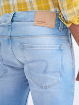 Men Jeans Slim Fit Blue Low Rise