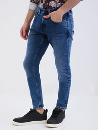 Men Jeans Slim Fit Blue Low Rise