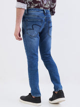 Men Jeans Slim Fit Blue Low Rise
