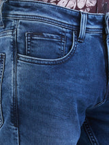 Men Jeans Slim Fit Blue Low Rise