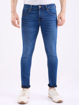 Men Jeans Slim Fit Blue Low Rise